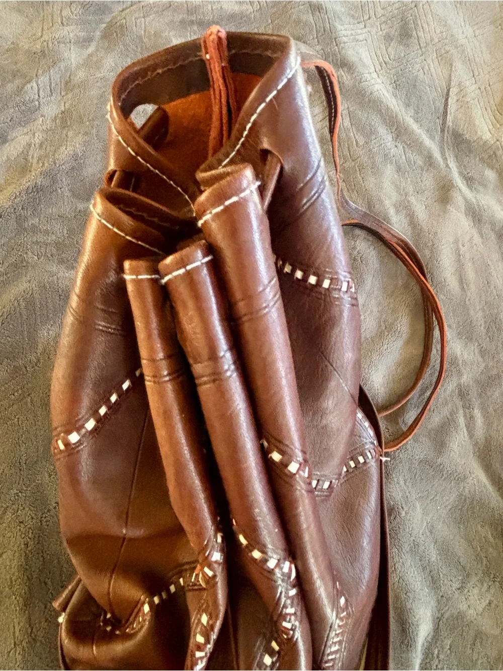 Artisan Goat Leather Bag Convertible Backpack Native Style